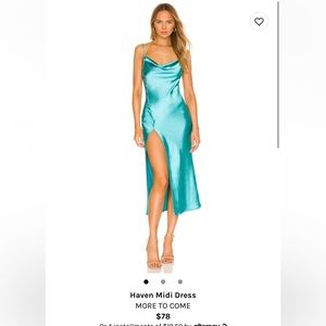Teal slip dress - XS